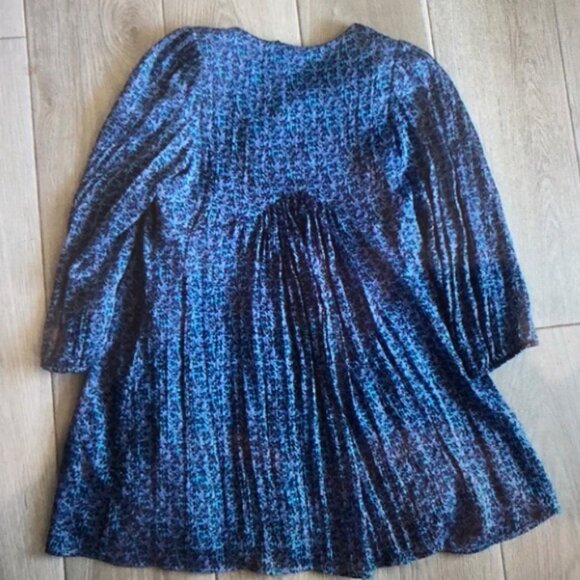 Girls blue floral dress size 9 - Picture 3 of 3